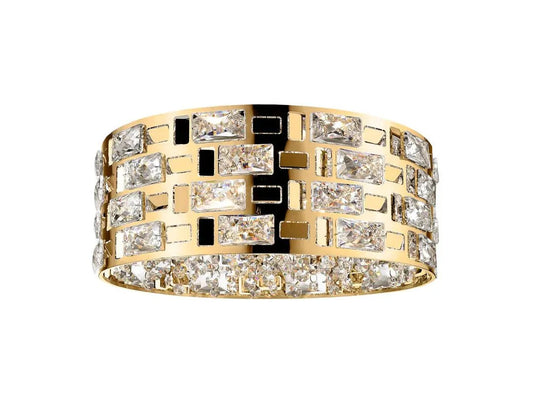 impex Impex CFH1811/05/PL/G Lola 5 Light Flush Ceiling Light Gold Crystal - impex Impex CFH1811/05/PL/G Lola 5 Light Flush Ceiling Light Gold Crystal