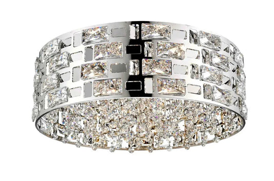 impex Impex CFH1811/06/PL/CH Lola 6 Light Flush Ceiling Light Chrome Crystal - impex Impex CFH1811/06/PL/CH Lola 6 Light Flush Ceiling Light Chrome Crystal