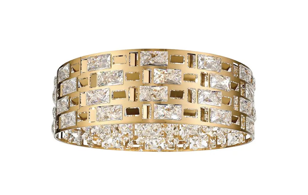 impex Impex CFH1811/06/PL/G Lola 6 Light Flush Ceiling Light Gold Crystal - impex Impex CFH1811/06/PL/G Lola 6 Light Flush Ceiling Light Gold Crystal