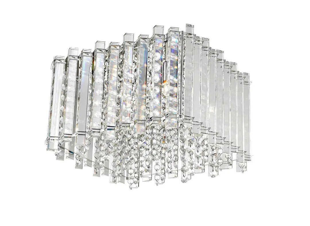 impex Impex CFH1812/04/S/PL/CH Clara 4 Light Flush Ceiling Light Chrome Crystal - impex Impex CFH1812/04/S/PL/CH Clara 4 Light Flush Ceiling Light Chrome Crystal