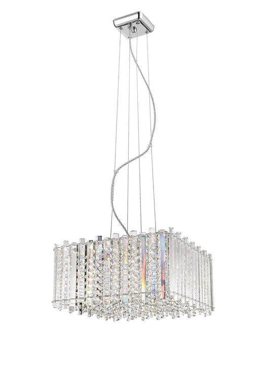 impex Impex CFH1812/05/L/CH Clara 5 Light Pendant Chrome Crystal - impex Impex CFH1812/05/L/CH Clara 5 Light Pendant Chrome Crystal