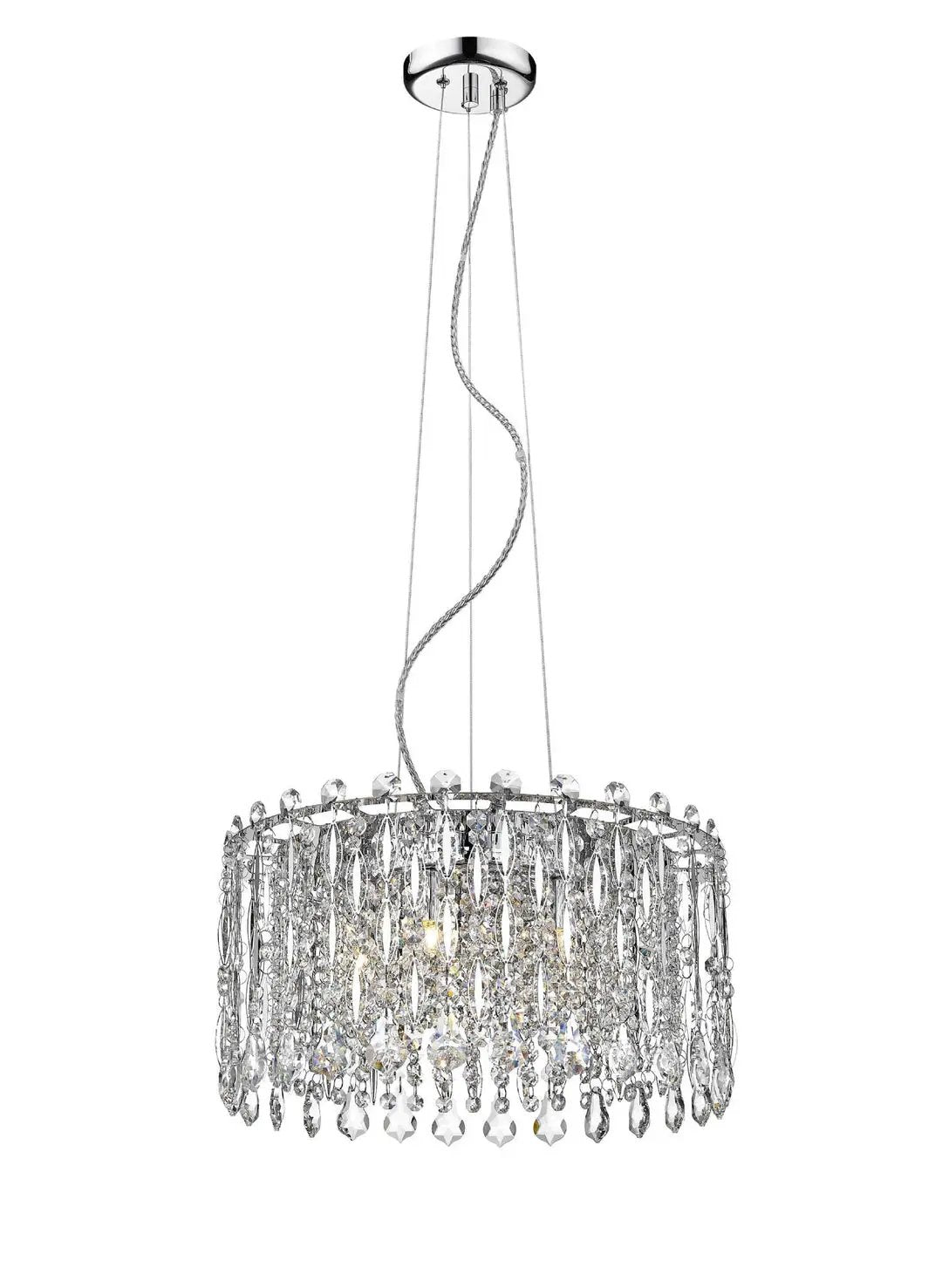 impex Impex CFH1924/05/ROU/CH Alita 5 Light Pendant Chrome Crystal - impex Impex CFH1924/05/ROU/CH Alita 5 Light Pendant Chrome Crystal