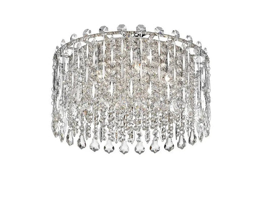 impex Impex CFH1924/05/ROU/PL/CH Alita 5 Light Flush Ceiling Light Chrome Crystal - impex Impex CFH1924/05/ROU/PL/CH Alita 5 Light Flush Ceiling Light Chrome Crystal