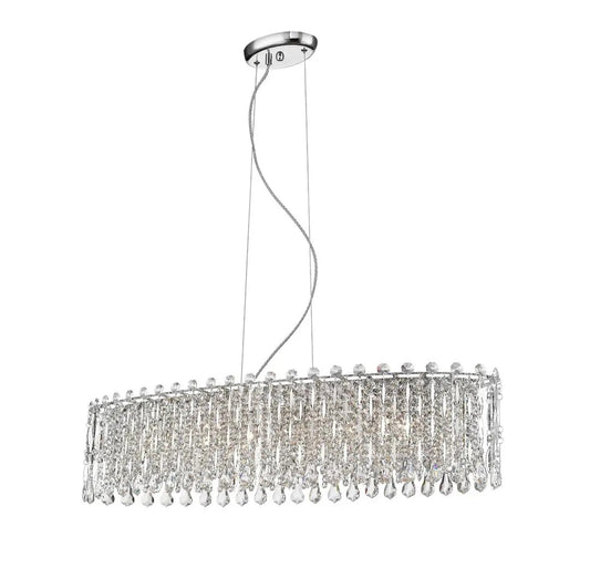 impex Impex CFH1924/06/OBL/CH Alita 6 Light Oblong Pendant Chrome Crystal - impex Impex CFH1924/06/OBL/CH Alita 6 Light Oblong Pendant Chrome Crystal