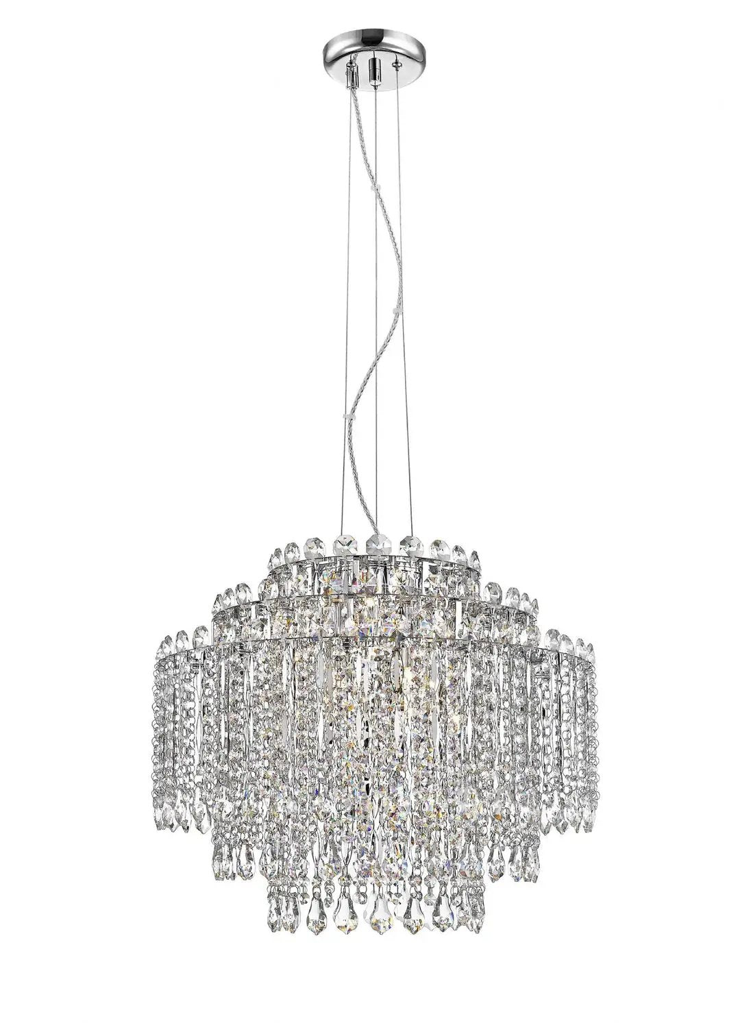 impex Impex CFH1924/08/CH Alita 8 Light Pendant Chrome Crystal - impex Impex CFH1924/08/CH Alita 8 Light Pendant Chrome Crystal