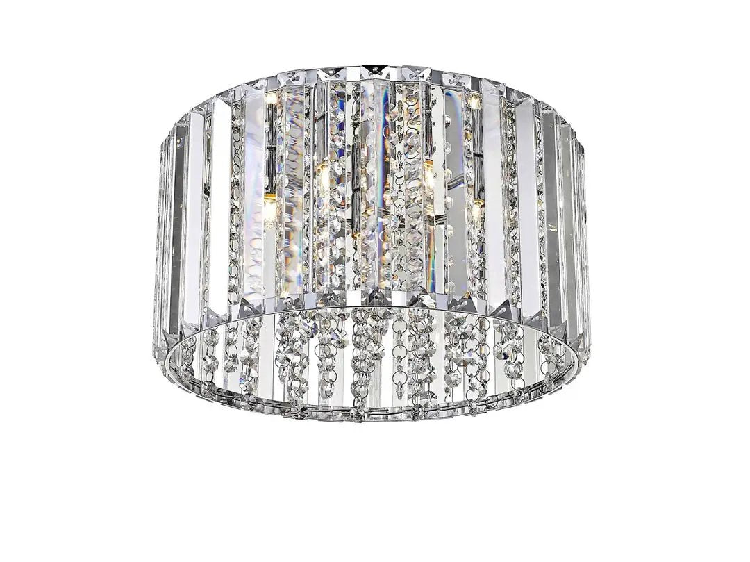impex Impex CFH1925/04/PL/CH Diore 4 Light Flush Ceiling Light Chrome Crystal - impex Impex CFH1925/04/PL/CH Diore 4 Light Flush Ceiling Light Chrome Crystal