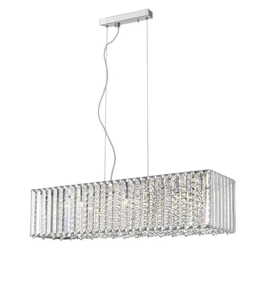 impex Impex CFH1925/07/OBL/CH Diore 7 Light Oblong Pendant Chrome Crystal - impex Impex CFH1925/07/OBL/CH Diore 7 Light Oblong Pendant Chrome Crystal