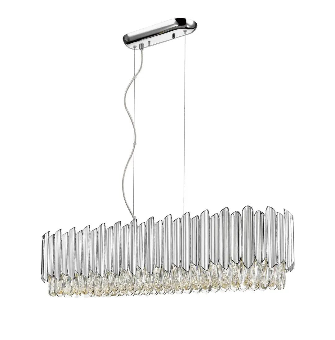 impex Impex CFH2103/06/OBL/CH Grenada 6 Light Pendant Chrome Crystal - impex Impex CFH2103/06/OBL/CH Grenada 6 Light Pendant Chrome Crystal