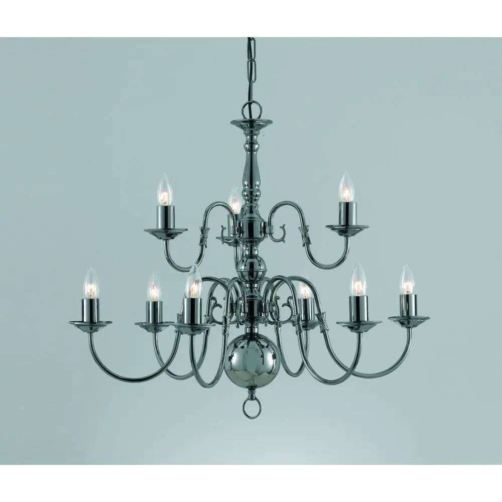 impex Impex BF00350/6+3/GM Flemish Chandelier Gun Metal - impex Impex BF00350/6+3/GM Flemish Chandelier Gun Metal