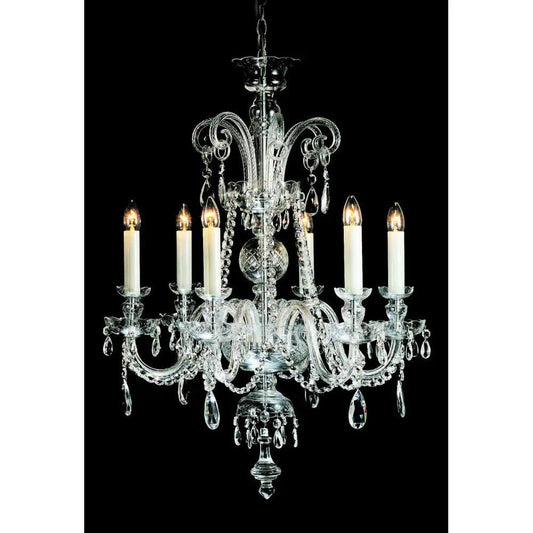impex Impex CB125247/06 Liberec Crystal 6lt Chandelier - impex Impex CB125247/06 Liberec Crystal 6lt Chandelier