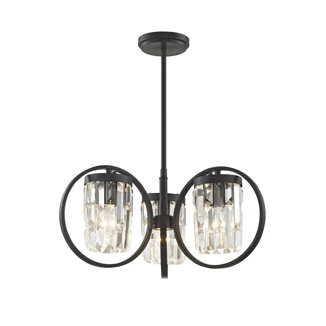 impex Impex CF1703/03/BLK Talin 3 Light Pendant Black - impex Impex CF1703/03/BLK Talin 3 Light Pendant Black