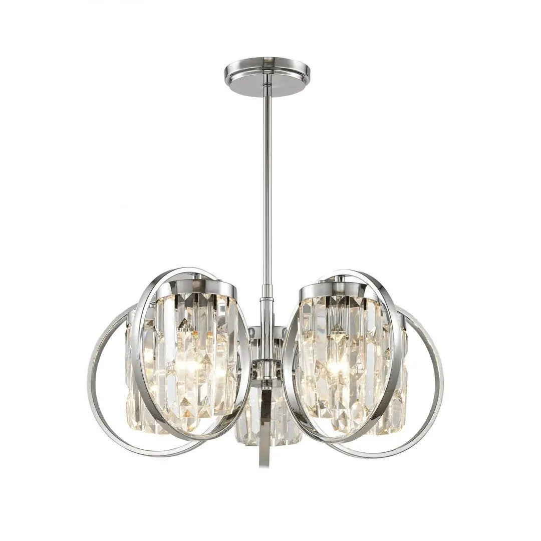impex Impex CF1703/05/CH Talin 5 Light Pendant Chrome - impex Impex CF1703/05/CH Talin 5 Light Pendant Chrome