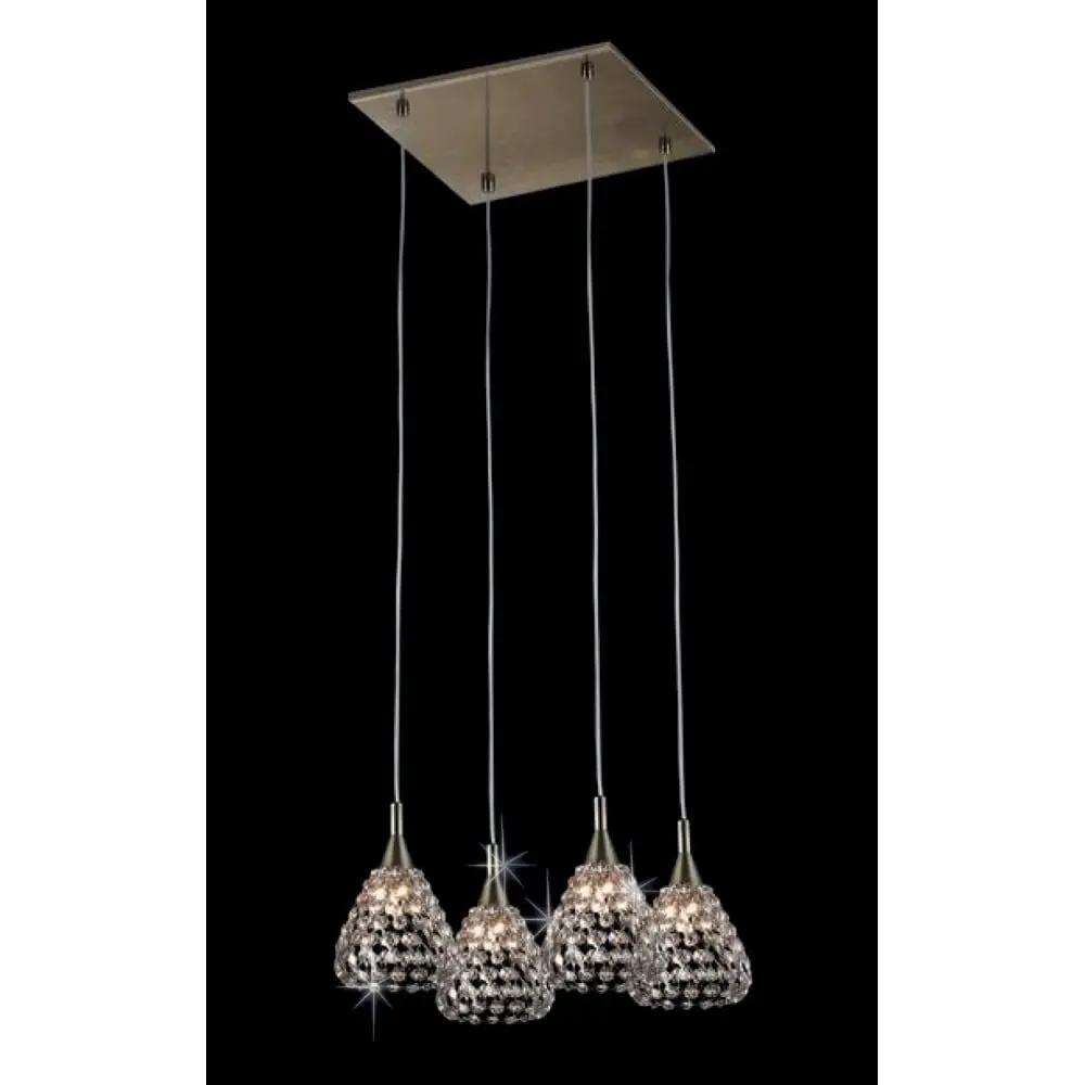 impex Impex CFH501131/04/AB Simone Pendant Crystal Antique Brass - impex Impex CFH501131/04/AB Simone Pendant Crystal Antique Brass