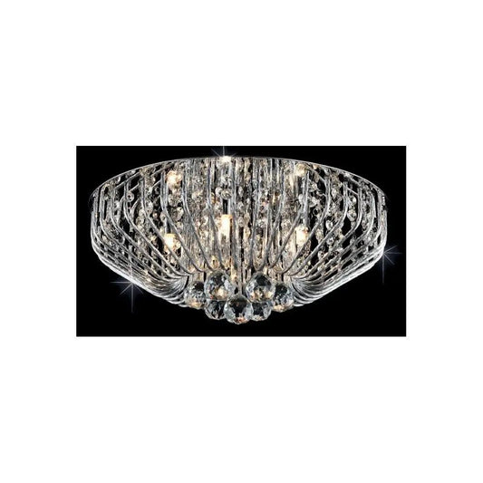 impex Impex CFH508052/05/PL/CH Carlo 5 Light Crystal Flush Chrome - impex Impex CFH508052/05/PL/CH Carlo 5 Light Crystal Flush Chrome