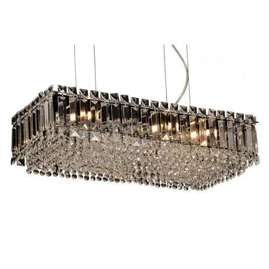 impex Impex CFH606071/OBL/L/CH Alvery Large Crystal Oblong 8 Light Pendant Chrome - impex Impex CFH606071/OBL/L/CH Alvery Large Crystal Oblong 8 Light Pendant Chrome