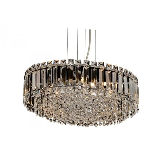 impex Impex CFH606071/ROU/L/CH Alvery Large Crystal Round 9 Light Pendant Chrome - impex Impex CFH606071/ROU/L/CH Alvery Large Crystal Round 9 Light Pendant Chrome