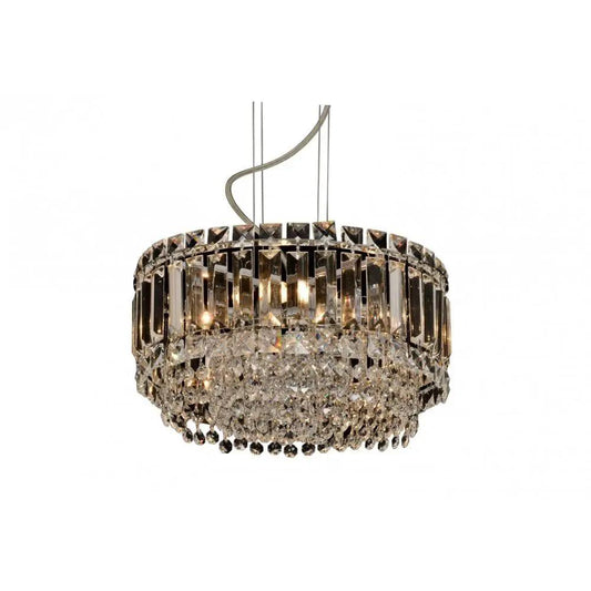 impex Impex CFH606071/ROU/S/CH Alvery Small Crystal Round 5 Light Pendant Chrome - impex Impex CFH606071/ROU/S/CH Alvery Small Crystal Round 5 Light Pendant Chrome