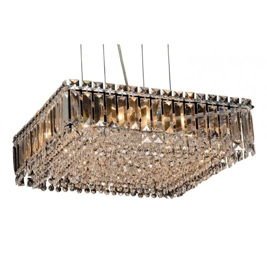 impex Impex CFH606071/SQ/L/CH Alvery Large Crystal Square 9 Light Pendant Chrome - impex Impex CFH606071/SQ/L/CH Alvery Large Crystal Square 9 Light Pendant Chrome