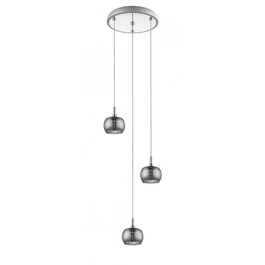 impex Impex CFH606091/03/CH Deni 3 Light Pendant Glass With Beads Chrome - impex Impex CFH606091/03/CH Deni 3 Light Pendant Glass With Beads Chrome