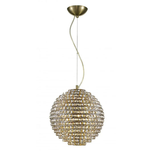 impex Impex CFH608241/L/AB Nord 5 Light Pendant Crystal Antique Brass - impex Impex CFH608241/L/AB Nord 5 Light Pendant Crystal Antique Brass
