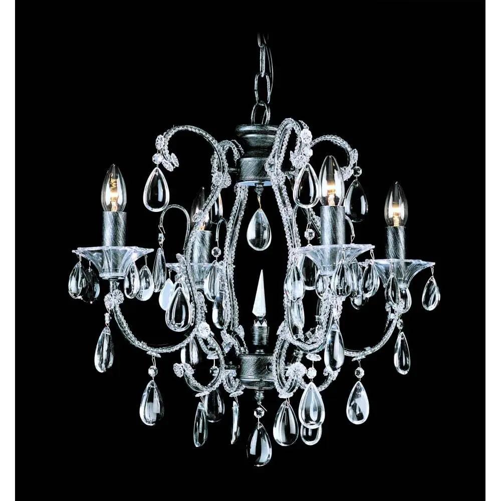impex Impex CO03339/04/S Versailles Bead Silver Streak Chandelier - impex Impex CO03339/04/S Versailles Bead Silver Streak Chandelier