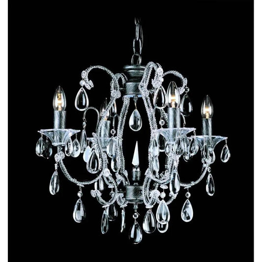 impex Impex CO03339/04/S Versailles Bead Silver Streak Chandelier - impex Impex CO03339/04/S Versailles Bead Silver Streak Chandelier
