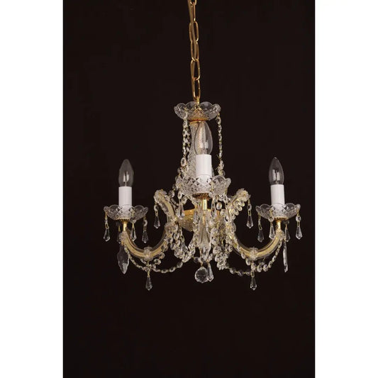 impex Impex CP00150/03/G Marie Theresa 3 Light Chandelier Glass Arm Gold - impex Impex CP00150/03/G Marie Theresa 3 Light Chandelier Glass Arm Gold