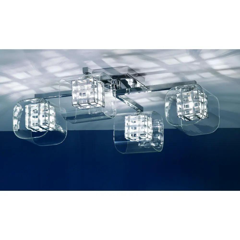 impex Impex PGH01515/04/PL/CH | Avignon Flush Ceiling Light | Glass & Weaved Wire - impex Impex PGH01515/04/PL/CH | Avignon Flush Ceiling Light | Glass & Weaved Wire