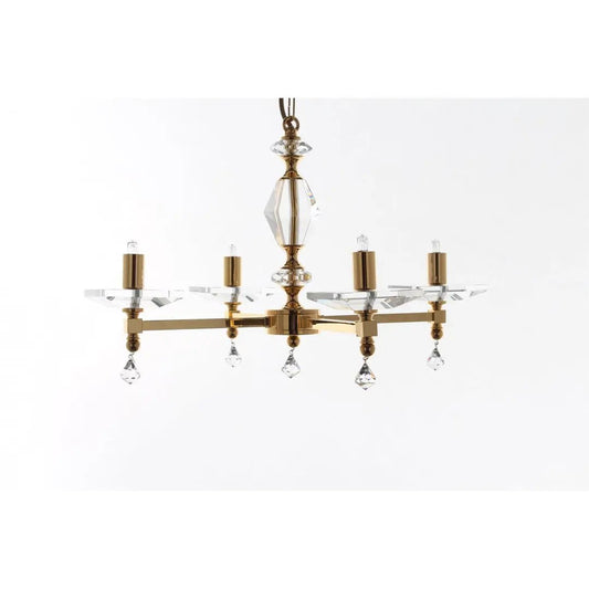 impex Impex STH04054/04/G Capri 4 Arm Chandelier Optic Glass Pans Gold - impex Impex STH04054/04/G Capri 4 Arm Chandelier Optic Glass Pans Gold
