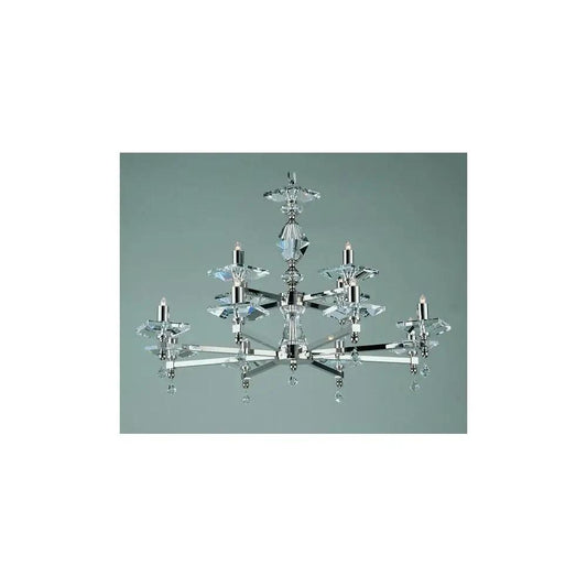 impex Impex STH04054/8+4/N Capri 12 Light Optic Glass Chandelier - impex Impex STH04054/8+4/N Capri 12 Light Optic Glass Chandelier