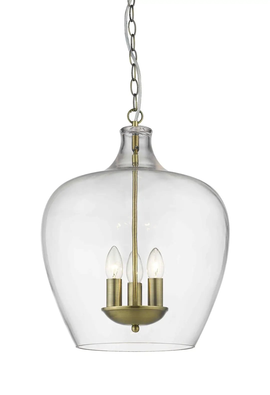 impex Impex PG1804/03/AB Nell 3 Light Pendant Antique Brass - impex Impex PG1804/03/AB Nell 3 Light Pendant Antique Brass
