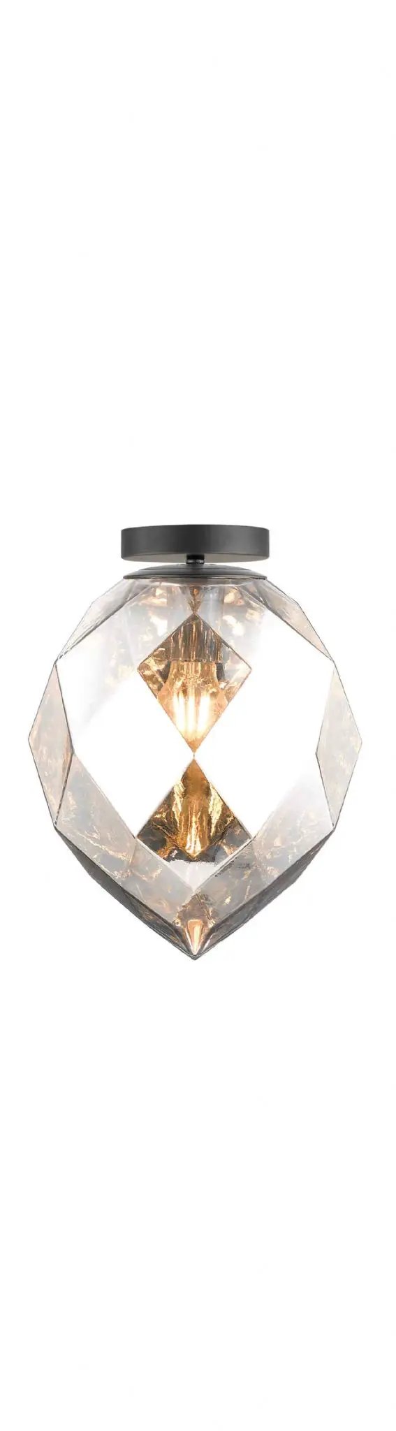 impex Impex PG1807/01/CH/BLK Zoe 1 Light Pendant Chrome Glass Black - impex Impex PG1807/01/CH/BLK Zoe 1 Light Pendant Chrome Glass Black