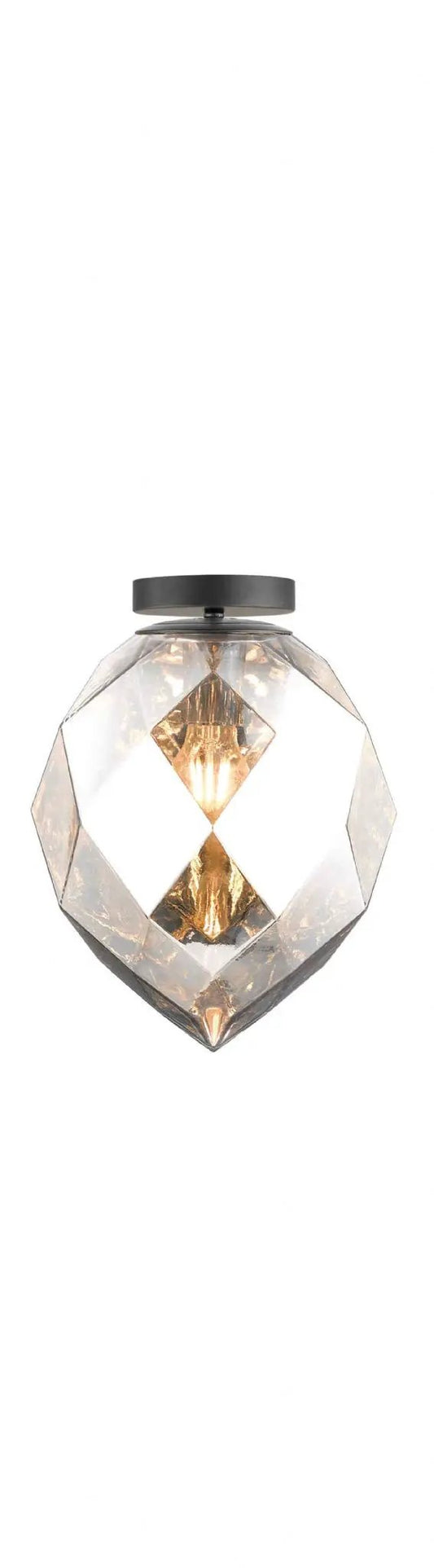 impex Impex PG1807/01/CH/BLK Zoe 1 Light Pendant Chrome Glass Black - impex Impex PG1807/01/CH/BLK Zoe 1 Light Pendant Chrome Glass Black