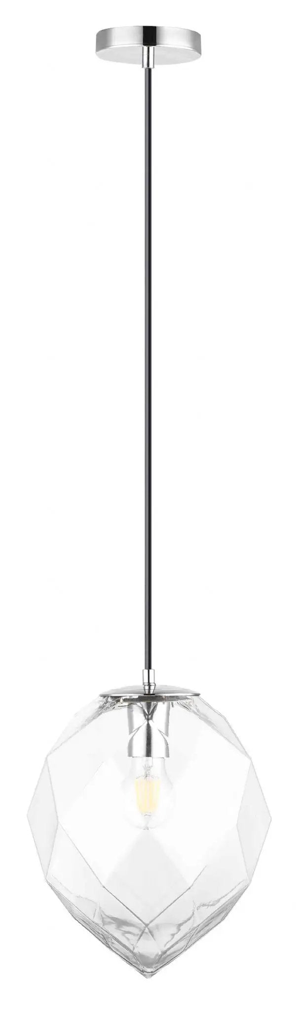 impex Impex PG1807/01/CLR/BLK Zoe 1 Light Pendant Clear Glass Black - impex Impex PG1807/01/CLR/BLK Zoe 1 Light Pendant Clear Glass Black