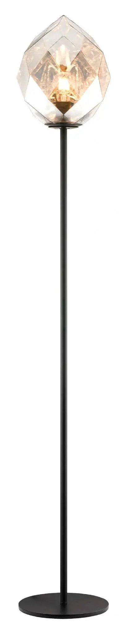 impex Impex PG1807/01/FL/CH/BLK Zoe 1 Light Floor Lamp Chrome Glass Black - impex Impex PG1807/01/FL/CH/BLK Zoe 1 Light Floor Lamp Chrome Glass Black