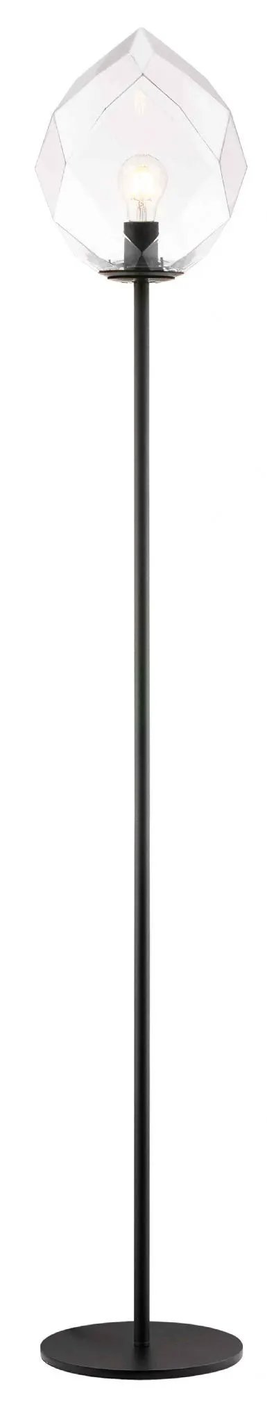 impex Impex PG1807/01/FL/CLR/BLK Zoe 1 Light Floor Lamp Clear Glass Black - impex Impex PG1807/01/FL/CLR/BLK Zoe 1 Light Floor Lamp Clear Glass Black