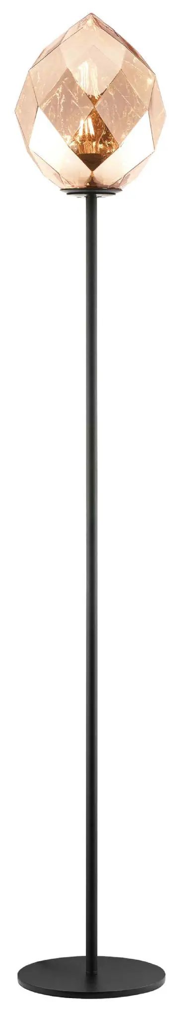 impex Impex PG1807/01/FL/G/BLK Zoe 1 Light Floor Lamp Gold Glass Black - impex Impex PG1807/01/FL/G/BLK Zoe 1 Light Floor Lamp Gold Glass Black