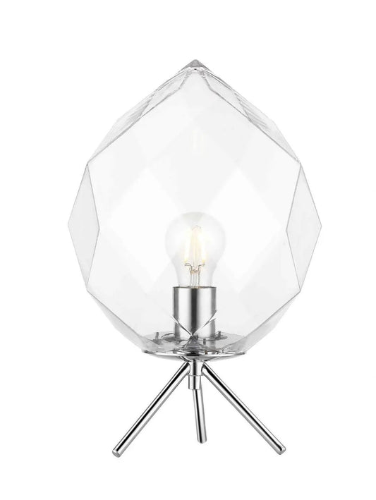 impex Impex PG1807/01/TL/CLR/BLK Zoe 1 Light Table Lamp Clear Glass Black - impex Impex PG1807/01/TL/CLR/BLK Zoe 1 Light Table Lamp Clear Glass Black