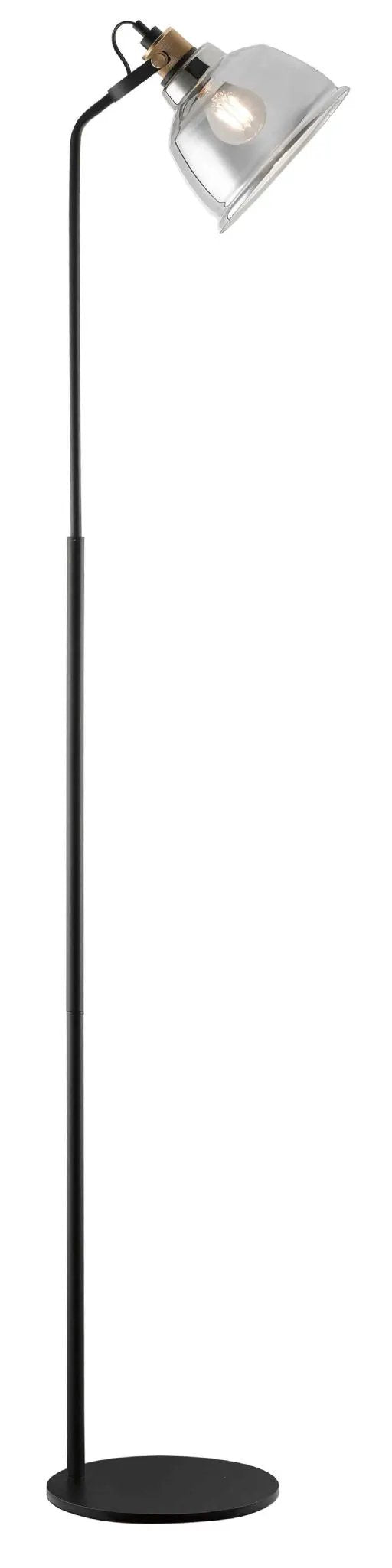 impex Impex PG1810/01/FL/SMK/BLK Ava 1 Light Floor Lamp Smoke - impex Impex PG1810/01/FL/SMK/BLK Ava 1 Light Floor Lamp Smoke