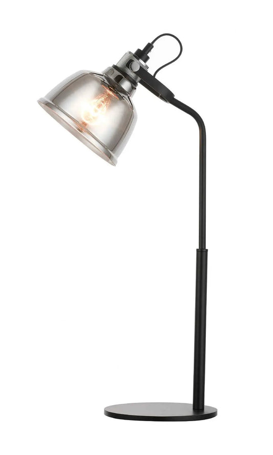 impex Impex PG1810/01/TL/SMK/BLK Ava 1 Light Table Lamp Smoke Glass Black - impex Impex PG1810/01/TL/SMK/BLK Ava 1 Light Table Lamp Smoke Glass Black