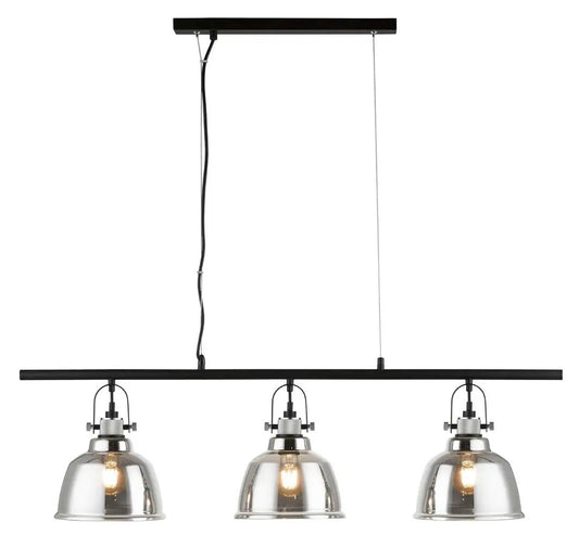 impex Impex PG1810/03/LIN/SMK Ava 3 Light Bar Pendant Smoke - impex Impex PG1810/03/LIN/SMK Ava 3 Light Bar Pendant Smoke