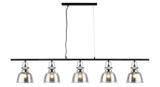 impex Impex PG1810/05/LIN/SMK Ava 5 Light Bar Pendant Smoke - impex Impex PG1810/05/LIN/SMK Ava 5 Light Bar Pendant Smoke