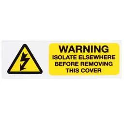 label sign Industrial Signs 75mm x 25mm Warning Isolate Elsewhere Label (Pack of 5) - label sign Industrial Signs 75mm x 25mm Warning Isolate Elsewhere Label (Pack of 5)