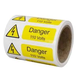 label sign Industrial Signs 75mm x 25mm Danger 110 Volts Label (Roll of 250) - label sign Industrial Signs 75mm x 25mm Danger 110 Volts Label (Roll of 250)