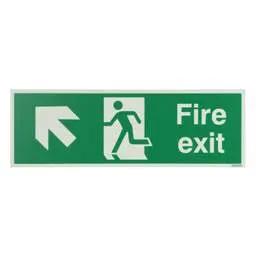 label sign Industrial Signs 450mm x 150mm Fire Exit Arrow Up and Left Rigid PVC Photoluminescent Sign - label sign Industrial Signs 450mm x 150mm Fire Exit Arrow Up and Left Rigid PVC Photoluminescent Sign
