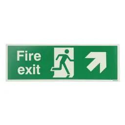 label sign Industrial Signs 450mm x 150mm Fire Exit Arrow Up and Right Self Adhesive Photoluminescent Sign - label sign Industrial Signs 450mm x 150mm Fire Exit Arrow Up and Right Self Adhesive Photoluminescent Sign