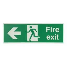 label sign Industrial Signs 450mm x 150mm Fire Exit Arrow Left Rigid PVC Photoluminescent Sign - label sign Industrial Signs 450mm x 150mm Fire Exit Arrow Left Rigid PVC Photoluminescent Sign