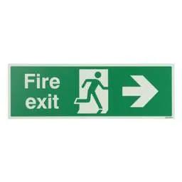 label sign Industrial Signs 450mm x 150mm Fire Exit Arrow Right Rigid PVC Photoluminescent Sign - label sign Industrial Signs 450mm x 150mm Fire Exit Arrow Right Rigid PVC Photoluminescent Sign