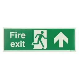 label sign Industrial Signs 300mm x 100mm Fire Exit Arrow Up Self Adhesive Vinyl Photoluminescent Sign - label sign Industrial Signs 300mm x 100mm Fire Exit Arrow Up Self Adhesive Vinyl Photoluminescent Sign