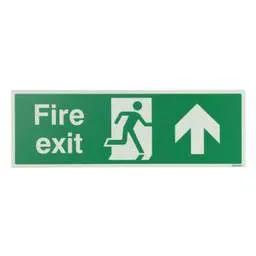 label sign Industrial Signs 450mm x 150mm Fire Exit Arrow Up Rigid PVC Photoluminescent Sign - label sign Industrial Signs 450mm x 150mm Fire Exit Arrow Up Rigid PVC Photoluminescent Sign